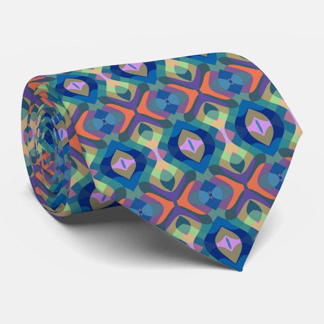 Multicolored Pattern Tie (Rolled)