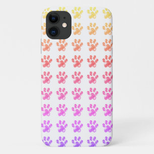 Multicolored paw prints on white Case-Mate iPhone case