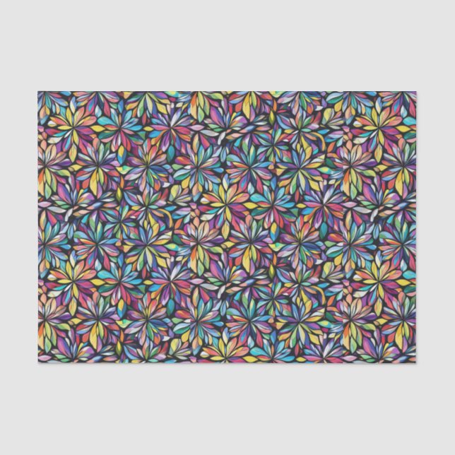 Multicolored Petals Floral Decoupage Paper (Front)