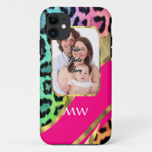 Multicolored pink leopard print Case-Mate iPhone case