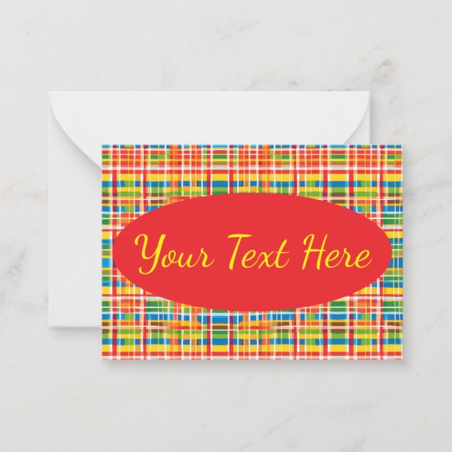 Multicolored Plaid Abstract Pattern Card (Front)