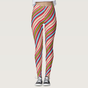 Multicolored Plaid Cross Stripes Pattern  Leggings