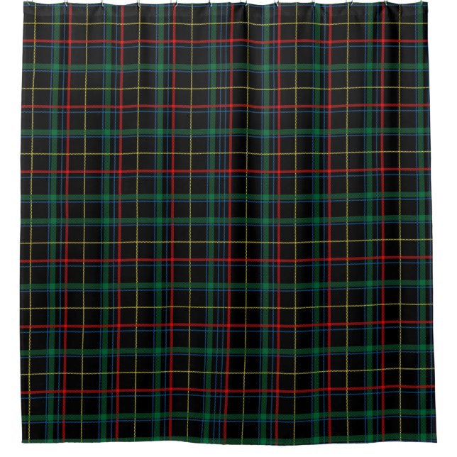 multicolored plaid pattern design shower curtain (Front)