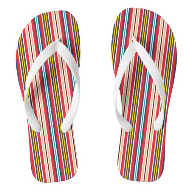 Multicolored Plaid Stripes Pattern-57666 Jandals (Footbed)
