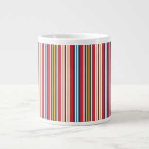 Multicolored Plaid Stripes Pattern Large Coffee Mug