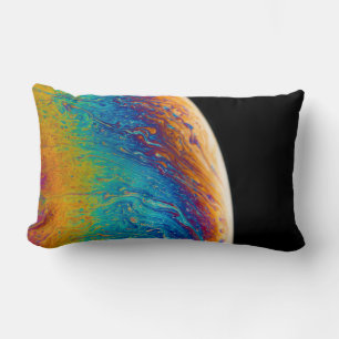 Multicolored planet fluid painting lumbar cushion