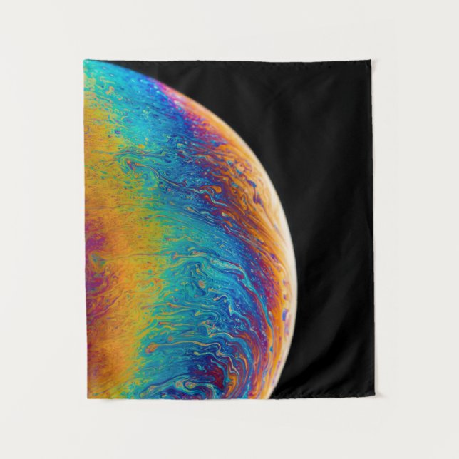 Multicolored planet fluid painting tapestry (Front)