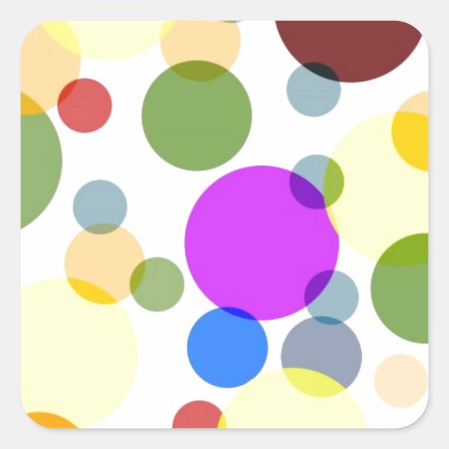 Multicolored Polka Dots Design Square Sticker (Front)