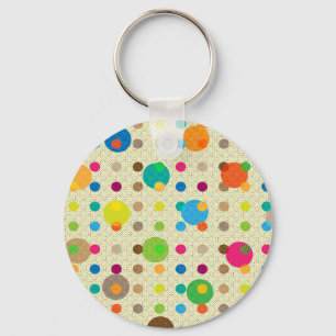 Multicolored Polka Dots Key Ring