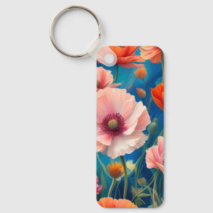 Multicolored Poppy Flowers Garden-47569 Key Ring