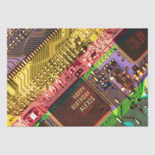Multicolored Printed Circuit Board Personalised Tissue Paper