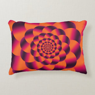 Multicolored psychedelic background, funky vortex decorative cushion