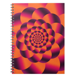 Multicolored psychedelic background, funky vortex  notebook