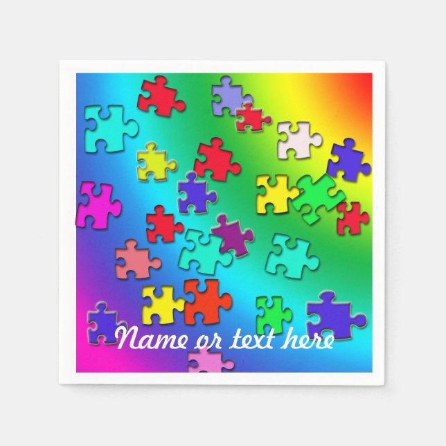 Multicolored puzzles napkin (Front)