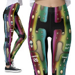Multicolored Rainbow Metal Space Girl Grungy Robot Leggings<br><div class="desc">Embark on a cosmic journey with my Multicolored Rainbow Metal Space Girl Robot Leggings, perfect for cosplay and beyond. These leggings offer a futuristic twist, blending retro vibes with modern aesthetics. Add your own personalised text for a truly unique touch, whether it's your name, team, or spaceship details. Ideal for...</div>
