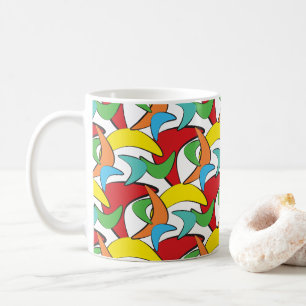 Multicolored Retro Boomerang Pattern Coffee Mug
