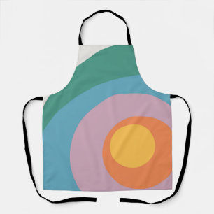 Multicolored retro style circles apron