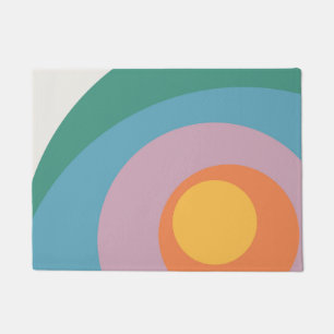 Multicolored retro style circles doormat