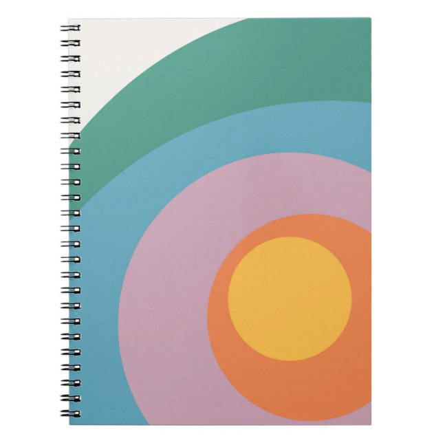 Multicolored retro style circles notebook (Front)