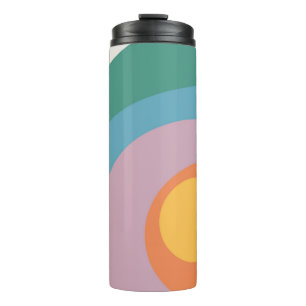 Multicolored retro style circles thermal tumbler