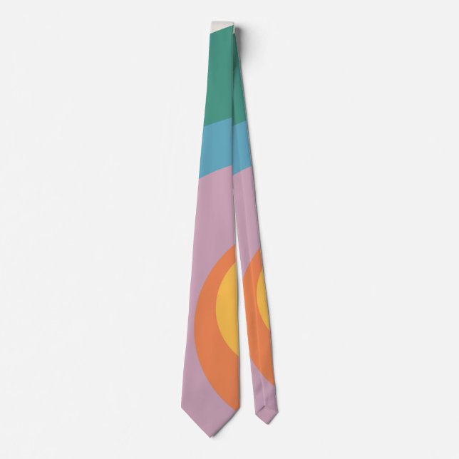 Multicolored retro style circles tie (Front)