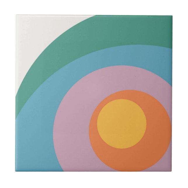 Multicolored retro style circles tile (Front)
