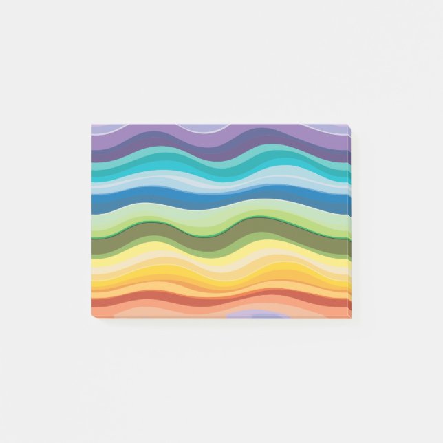 Multicolored Ripples Pattern 2 Post-it Notes (Front)
