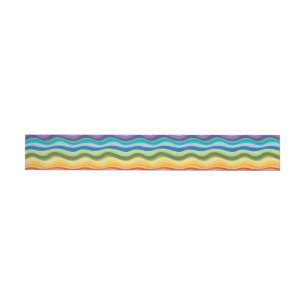Multicolored Ripples Pattern 2 Wrap Around Label