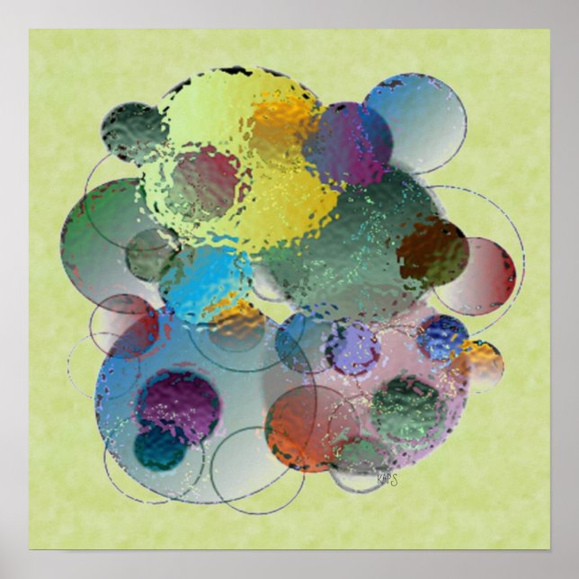Multicolored Round Shapes Circles Poster (Front)