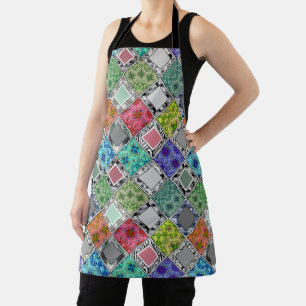 Multicolored , rustic , patchwork , patches  apron