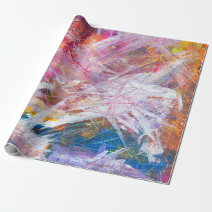Multicolored scratch abstract painting wrapping paper