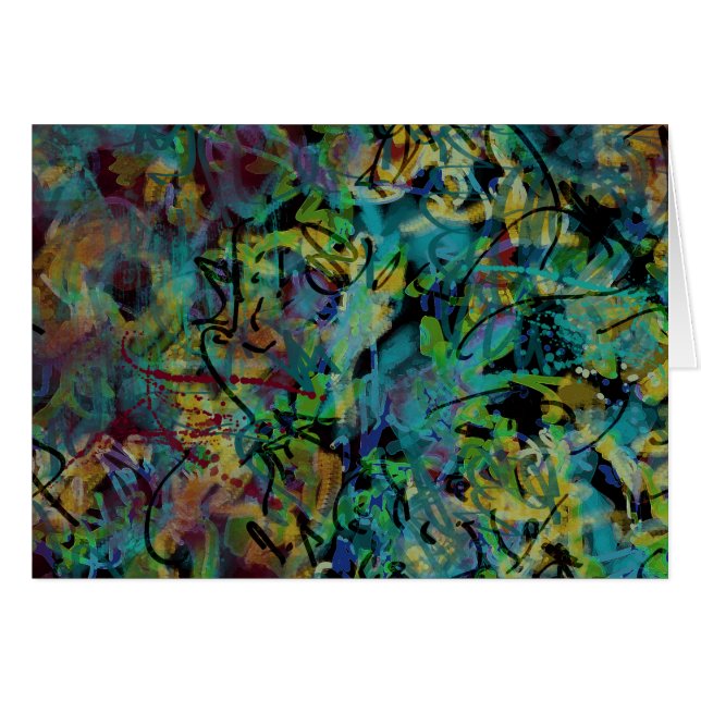 Multicolored Scribbled Abstract Art (Front Horizontal)