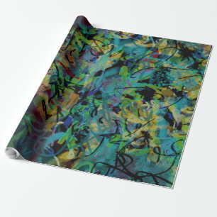 Multicolored Scribbled Abstract Art Wrapping Paper