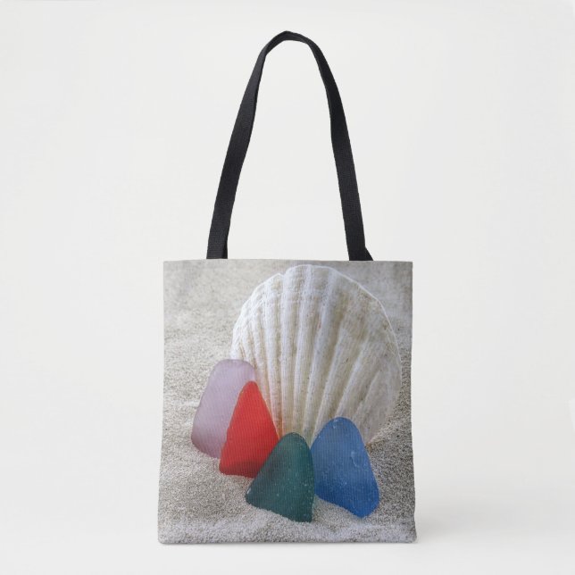 Multicolored sea glass tote bag (Front)