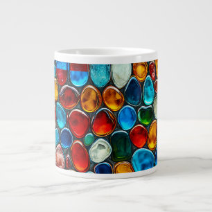 Multicolored sea pebbles large coffee mug
