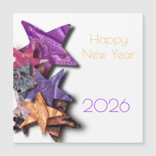 Multicolored shining stars - new year 2026 magnet