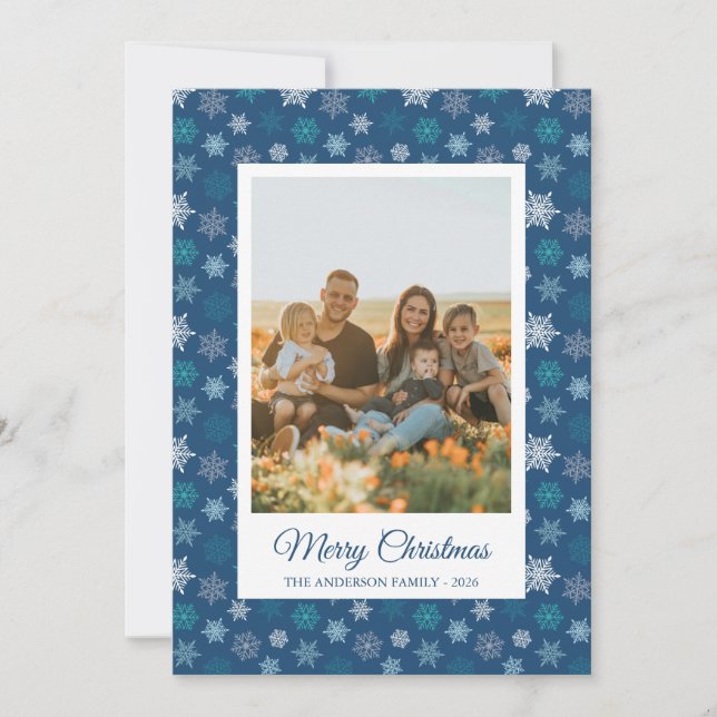 Multicolored snowflake pattern – winter christmas holiday card (Front)