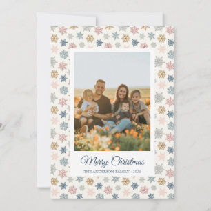 Multicolored snowflake pattern – winter christmas holiday card