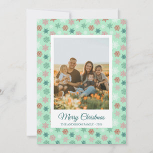 Multicolored snowflake pattern – winter christmas holiday card