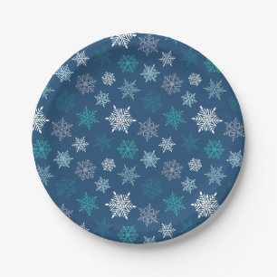 Multicolored snowflake pattern – winter christmas paper plate