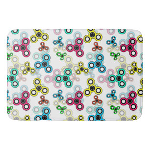 Multicolored spinners bath mat