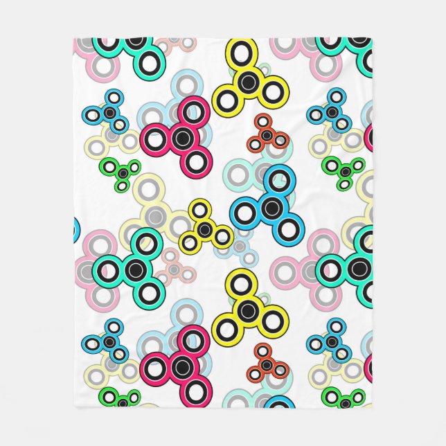Multicolored spinners fleece blanket (Front)
