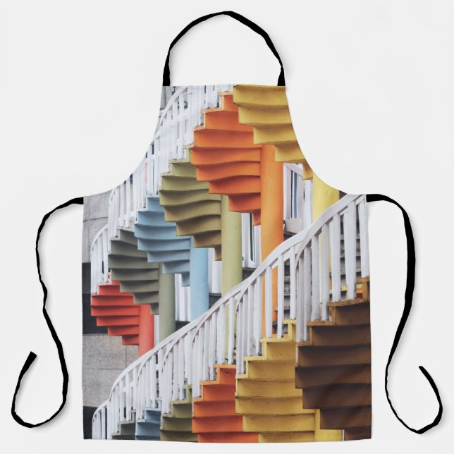 Multicolored spiral staircases apron (Front)