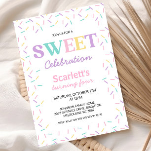 Multicolored Sprinkles Sweet Celebration Birthday Invitation