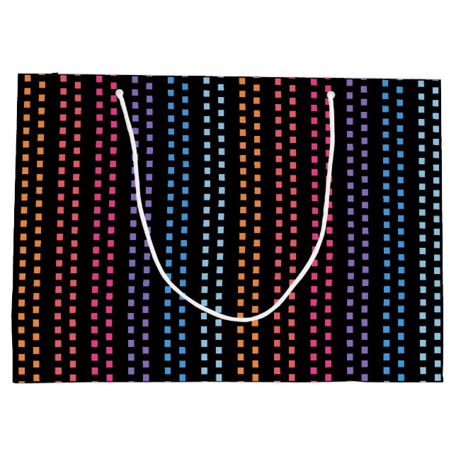 Multicolored Square Pattern Large Gift Bag (Back)