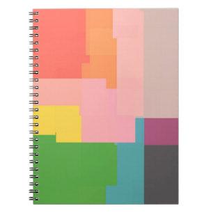 Multicolored Square Pattern Notebook
