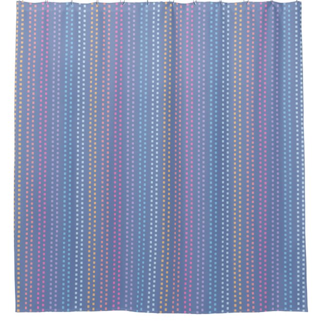 Multicolored Square Pattern Shower Curtain (Front)