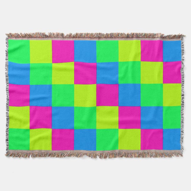 Multicolored Squares 6 Throw Blanket (Front)