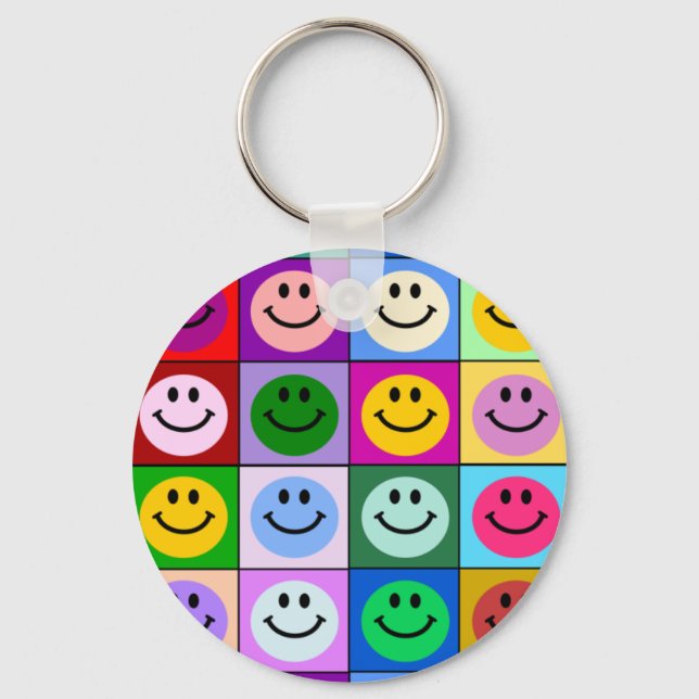 Multicolored Squares Key Ring (Front)