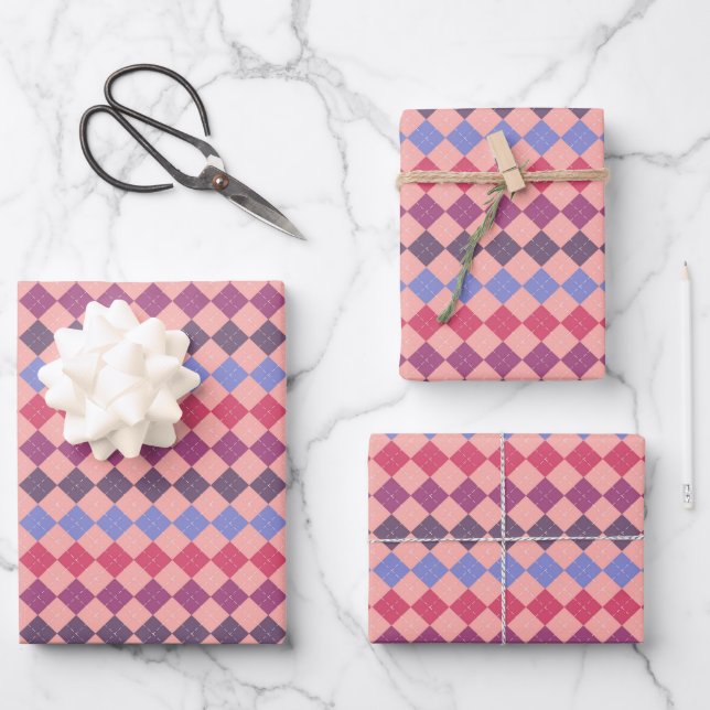 Multicolored Squares Wrapping Paper Sheet (Front)